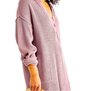 Free people picnic sweater mini dress-dusty pink